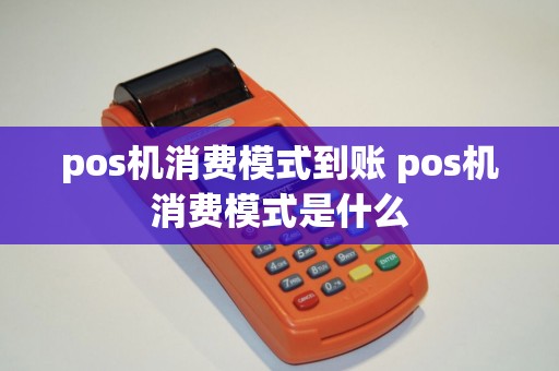 pos机消费模式到账 pos机消费模式是什么